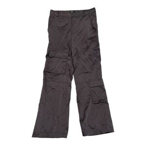 Zara Dark Brown Satin Cargo Pants - Size Medium